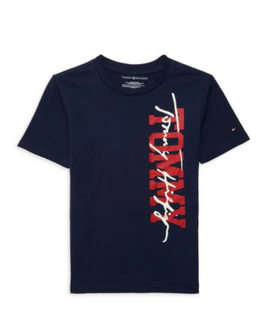 Camiseta Tommy Hilfiger para niño color azul turqui con Logo lateral