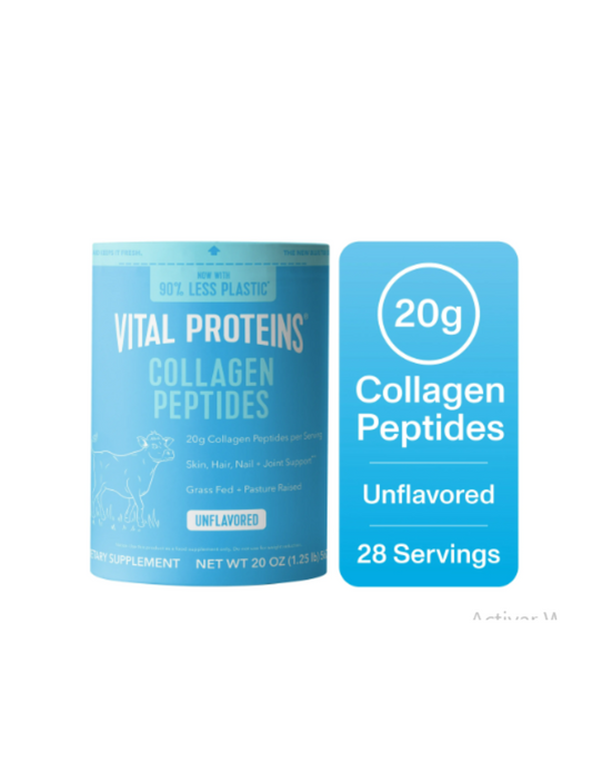 Suplemento en polvo de péptidos de colágeno de Vital Proteins para cabello, piel y uñas, sin sabor, 20 oz
