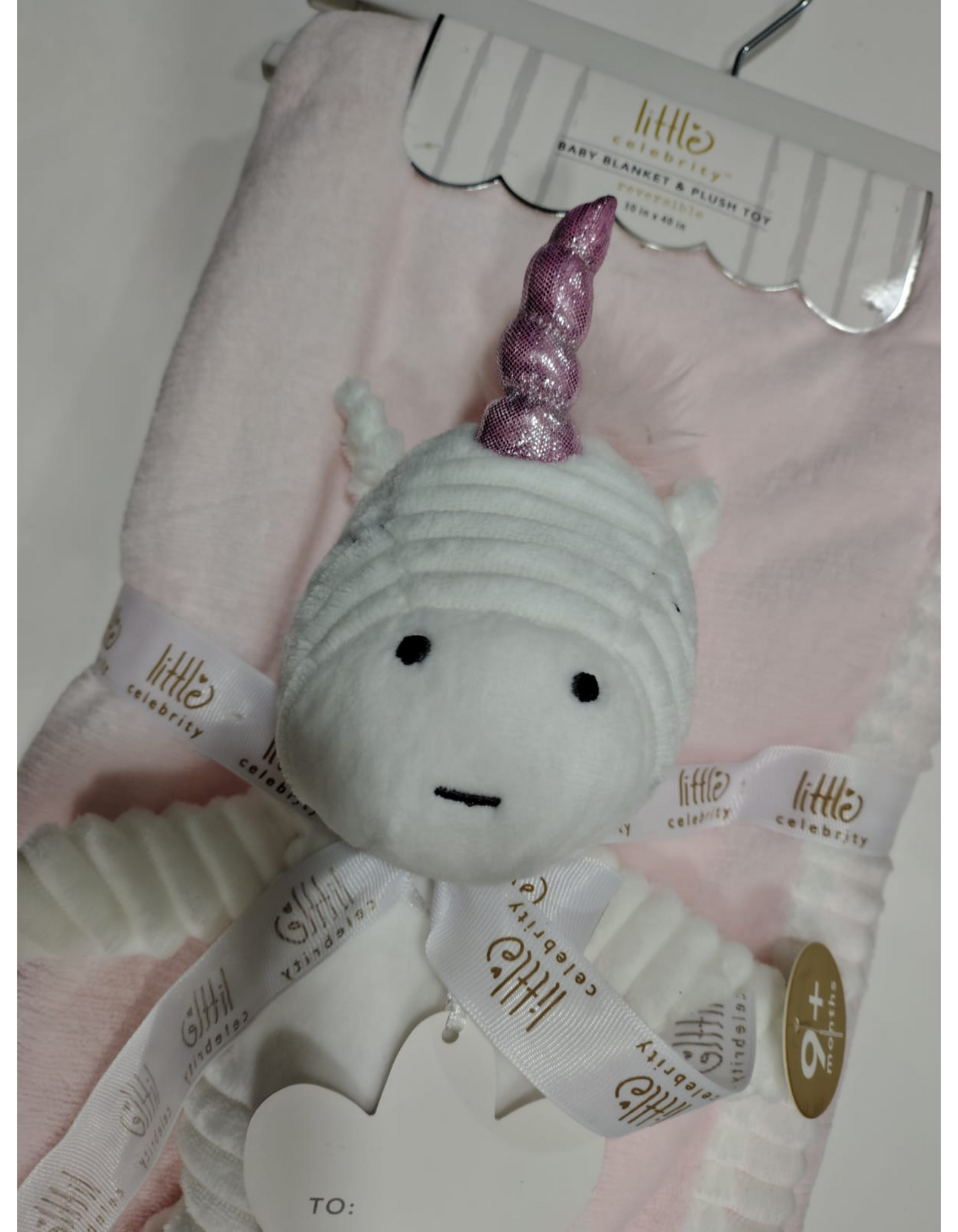 Manta de Bebé con Peluche de Unicornio para bebe niña Marca Little Me