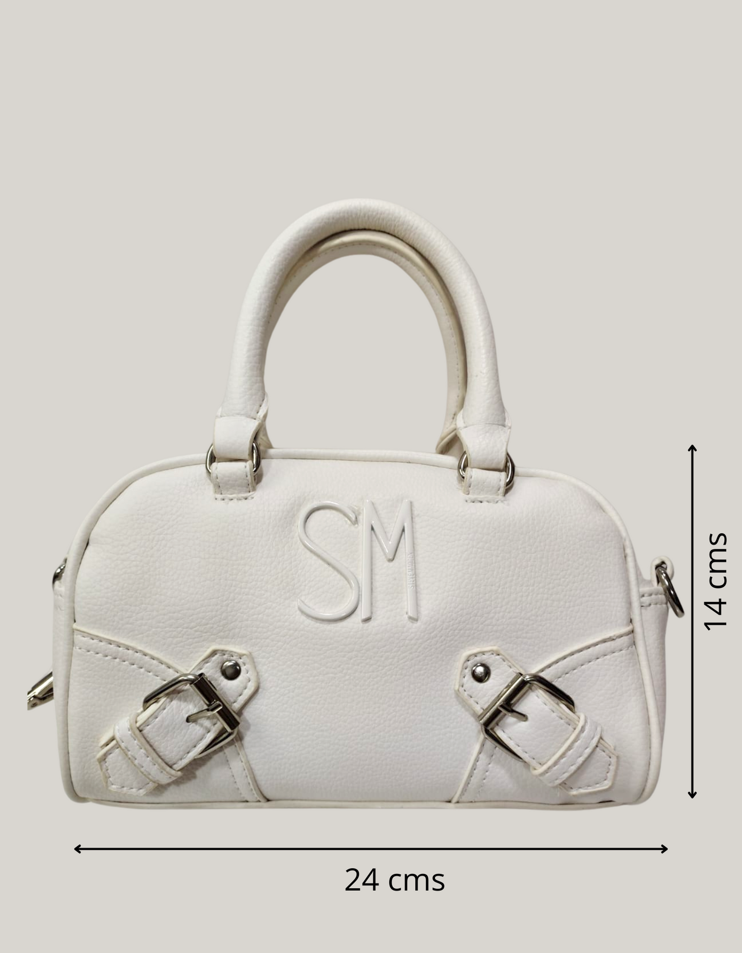 Cartera Steve Madden manos libres y handbag blanca