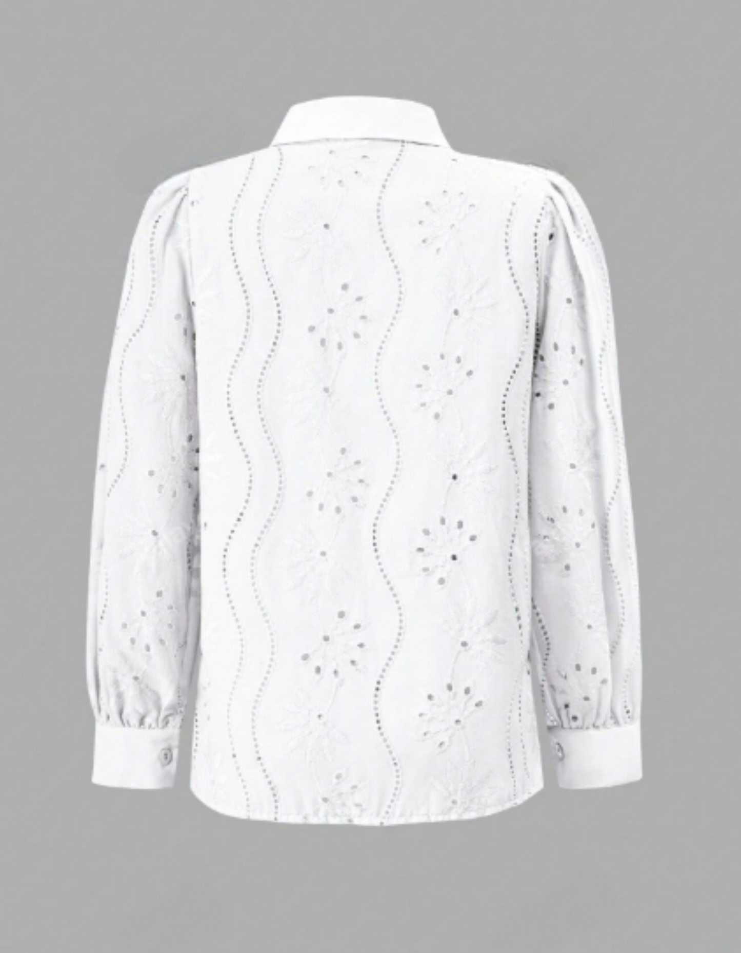 Blusa bohemia manga larga en ojalillo para mujer