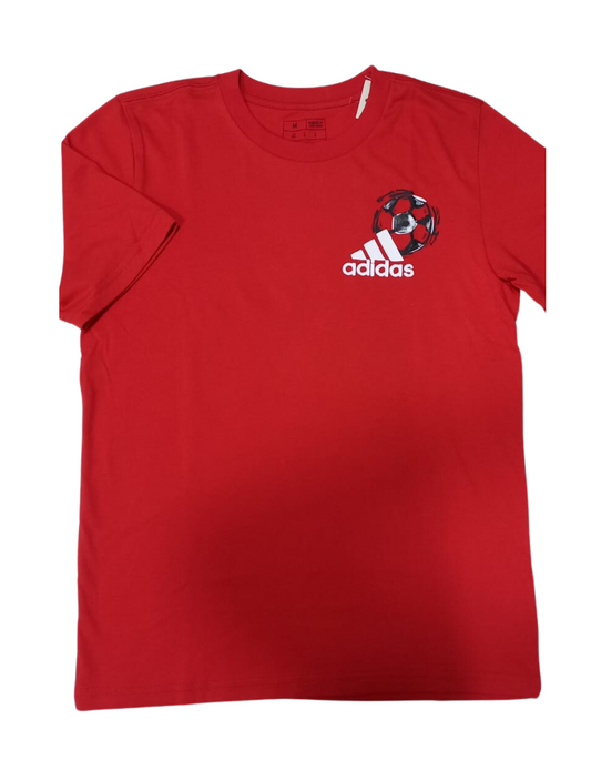 Camiseta Adidas para niño color rojo estampado espalda
