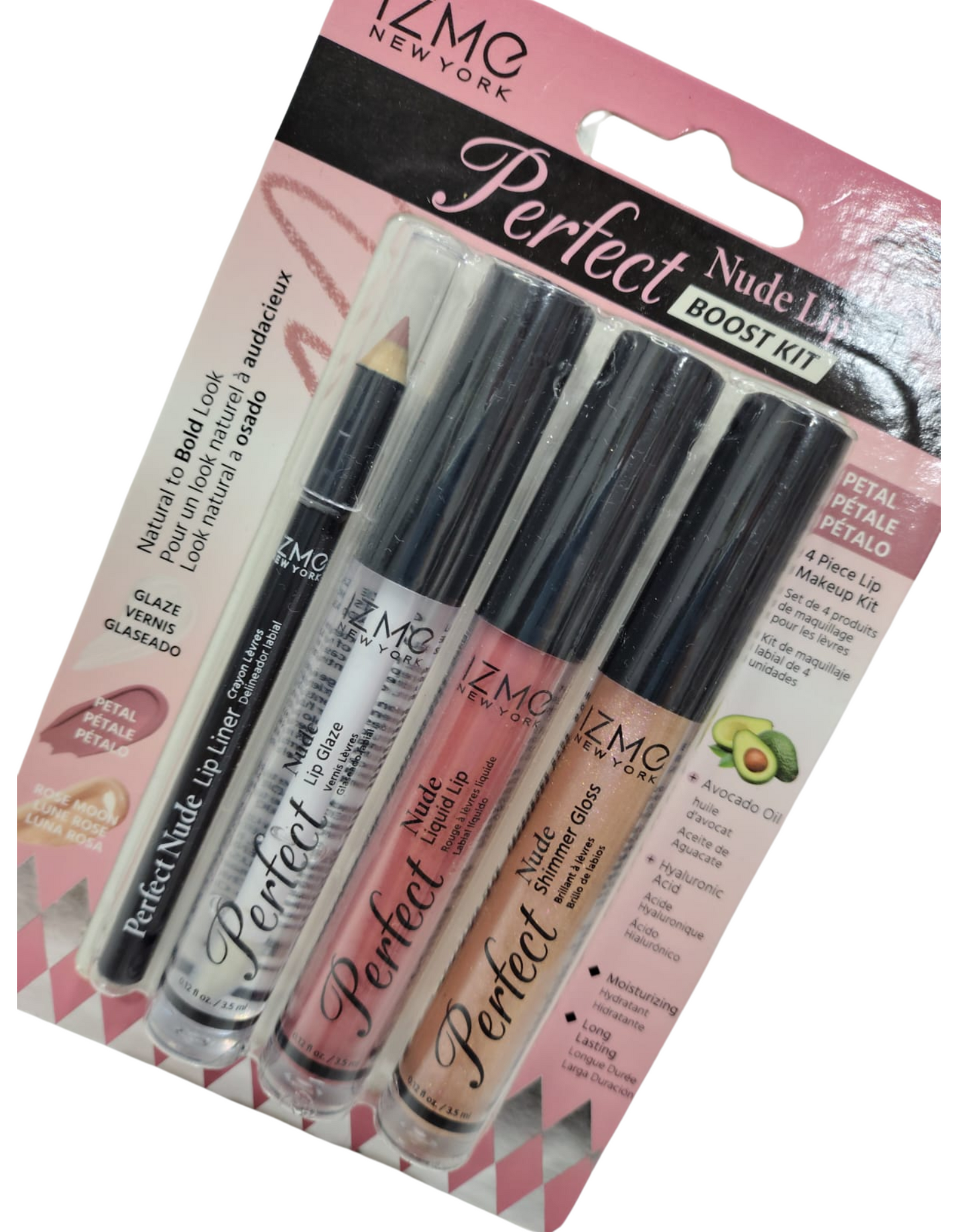 Kit de Labios Nude Izme Newyork Brillos y lapiz  – 4 Piezas