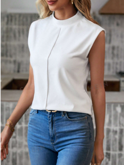 Camiseta Manga Corta cuello Alto para mujer