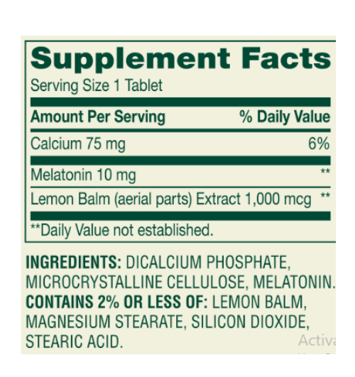 Melatonina 10 Mg marca Spring Valley x 120 pastillas