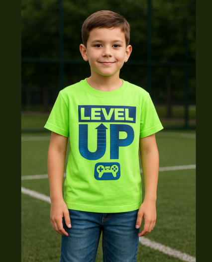 Camiseta estampada Gamer Marca  Childrens place Neón