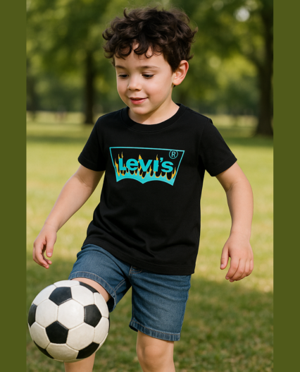 Camiseta marca Levis para niño color negra