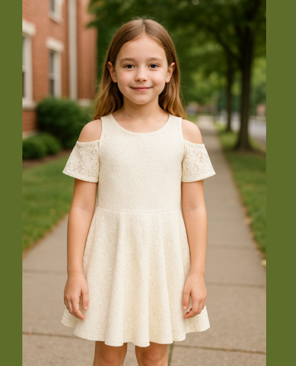 Vestido en encaje ocasion especial para niñas marca Mayoral