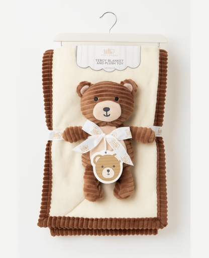 Manta de Bebé en algodón unisex  con Osito compañero