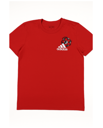 Camiseta Adidas para niño color rojo estampado espalda