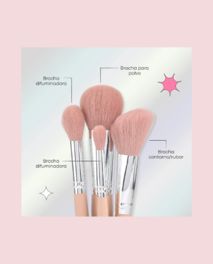 Kit de Brochas 8 piezas Rosy LULA ( Atenea)