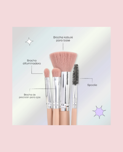 Kit de Brochas 8 piezas Rosy LULA ( Atenea)