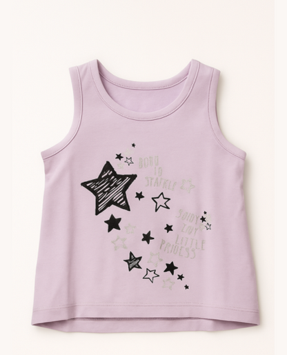 Camiseta sin mangas para niña estampada marca losan lila