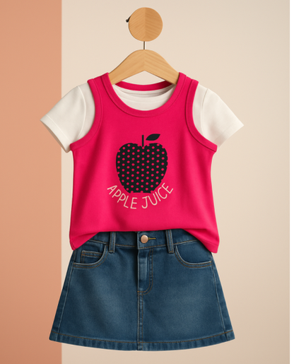 Camiseta sin mangas para niña estampada apple juice marca Losan
