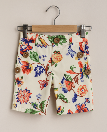 Short estampado floral para niña marca MC diseños