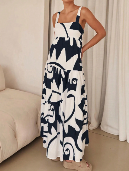 Vestido Maxidress estampado al azar para mujer