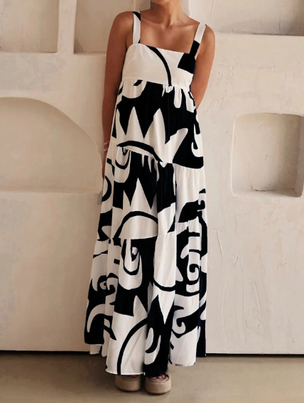 Vestido Maxidress estampado al azar para mujer
