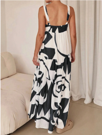Vestido Maxidress estampado al azar para mujer