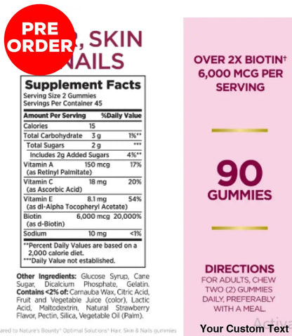 Advanced Hair Skin Nails Vitaminas En Gomitas X 90 Suplementos Y