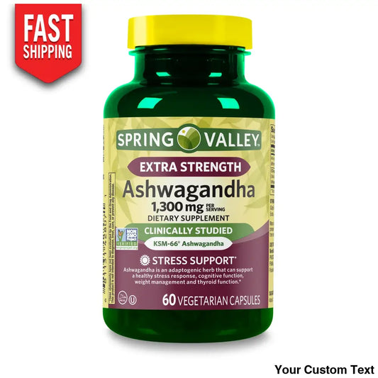 Ashwaghanda Extra Strenght 1300 Mg X 60 Pastillas Marca Spring Valley Suplementos Y Vitaminas