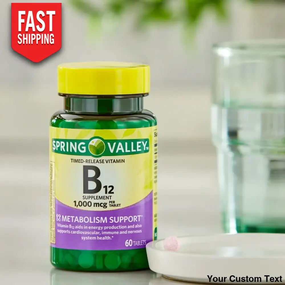 B-12 De 1000 Mcg Marca Spring Valley X 60 Pastillas Suplementos Y Vitaminas
