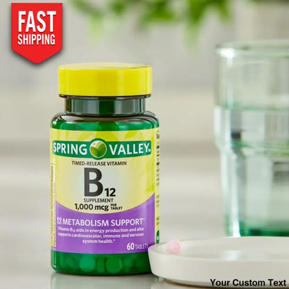 B-12 De 1000 Mcg Marca Spring Valley X 60 Pastillas Suplementos Y Vitaminas