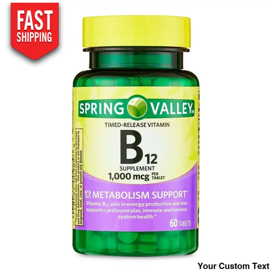 B-12 De 1000 Mcg Marca Spring Valley X 60 Pastillas Suplementos Y Vitaminas