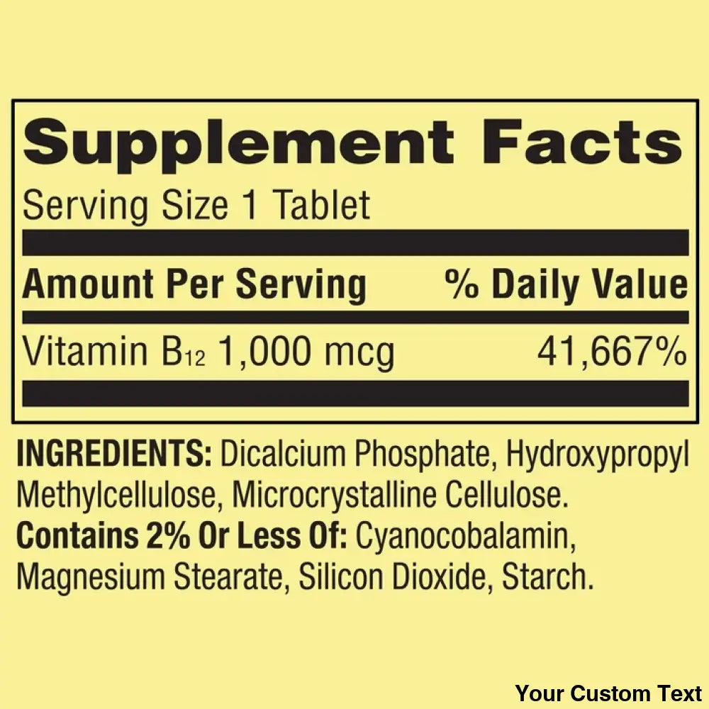 B-12 De 1000 Mcg Marca Spring Valley X 60 Pastillas Suplementos Y Vitaminas
