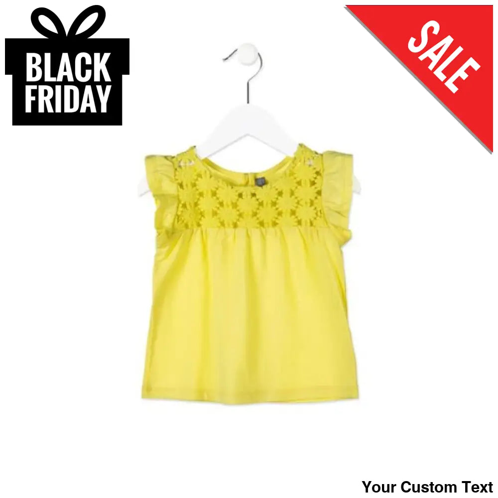Blusa Amarilla Niña Detalle Gipiur Marca Losan Blusas