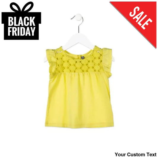 Blusa Amarilla Niña Detalle Gipiur Marca Losan Blusas