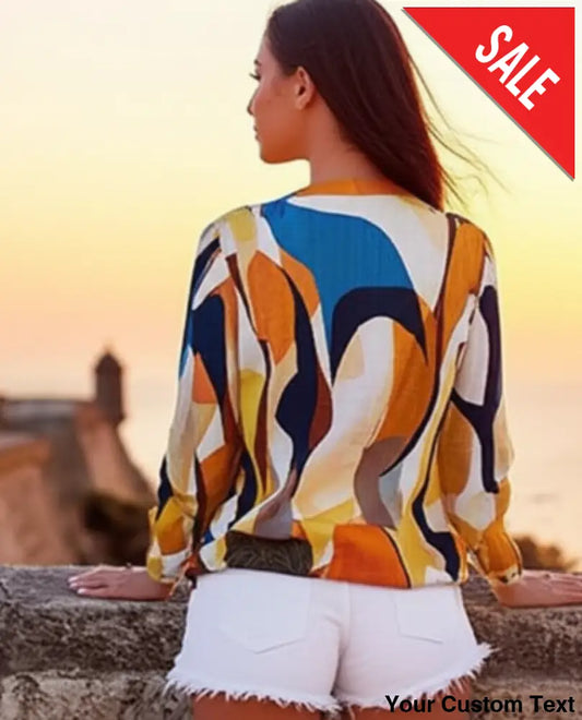 Blusa de manga larga con botón único de moda para mujer Camisa