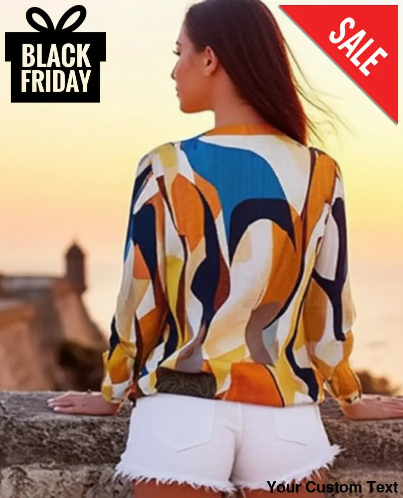 Blusa de manga larga con botón único de moda para mujer Camisa