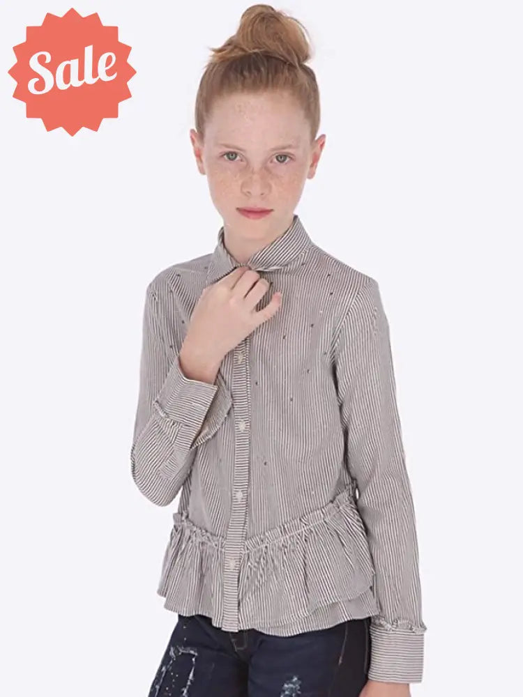 Blusa Manga Larga Estampado Rayas Marca Mayoral Camisa
