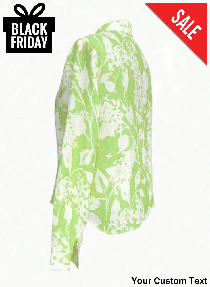 Camisa Para Mujer De Manga Larga Y Transpirable Con Cuello De Solapa De estampado Floral Camisa