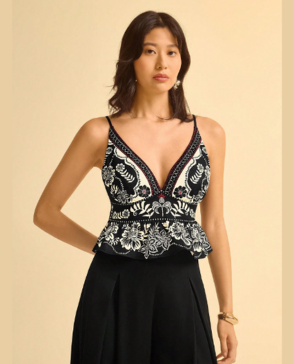 Blusa tiras estampada para mujer