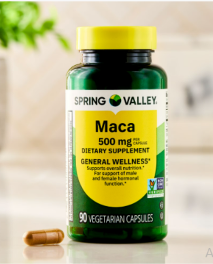 Maca 500 mg suplemento de Spring Valley