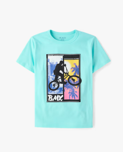 Camiseta estampada Bike azul marca Childrens Place