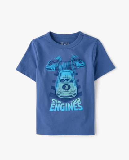 Camiseta estampada Racecar azul Marca Childrens Place