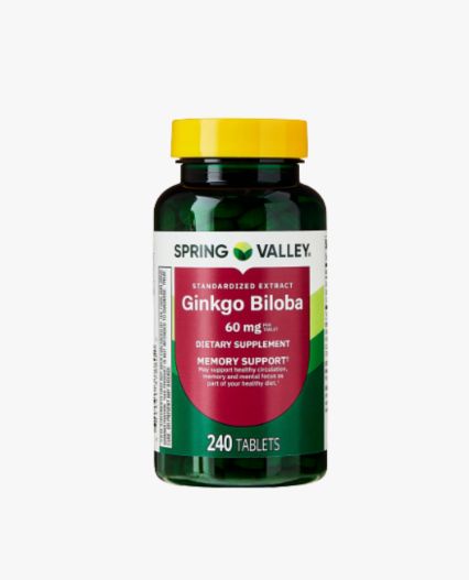 Ginkgo Biloba 60 mg x 240 Tabletas marca Spring Valley