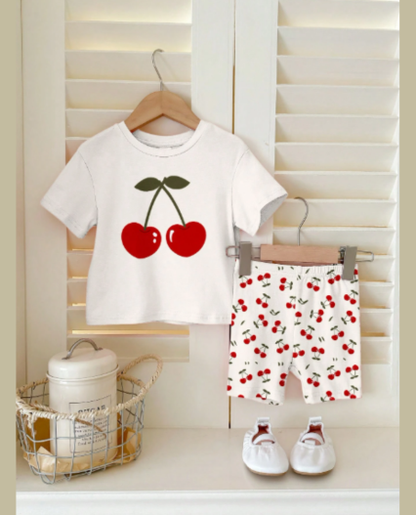 Pijama estampado cerezas para niñas