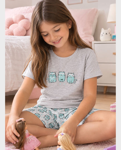 Pijama Gaticos para niña Marca Losan