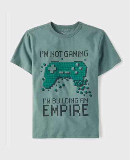Camiseta estampada Gamer verde marca Childrens Place