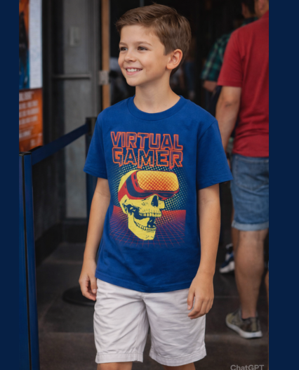 Camiseta azul estampada para niño marca childrens place