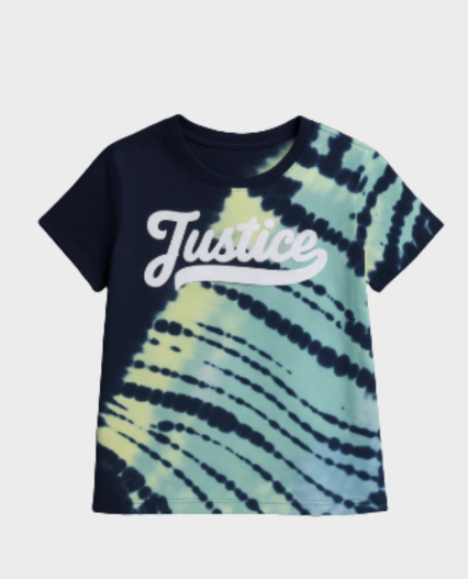 Camiseta estampado tie dye marca justice para niña
