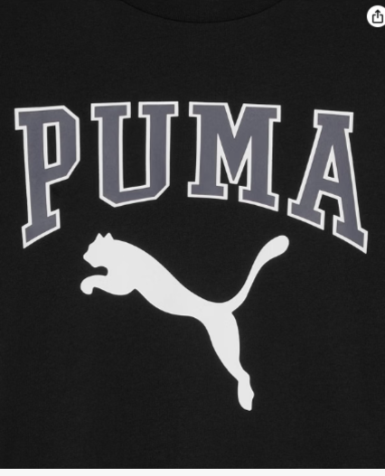 Camiseta Puma Gráfica de Algodón para Niños Manga Corta Cuello Redondo