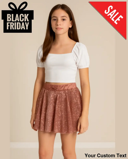 Falda Color oro rosa con Lentejuelas para Niña marca Mayoral 16 Falda