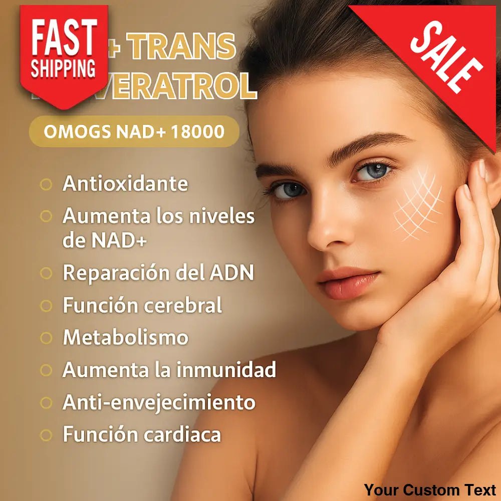 NAD + 300 Mg + Trans-resveratrol 200 mg x 60 Capsulas marca Omogs 60 Pastillas Suplementos y Vitaminas