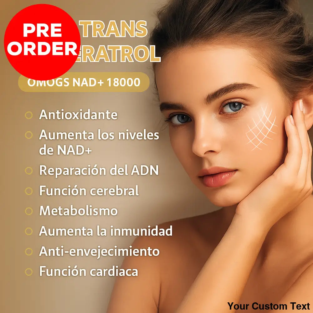 NAD + 300 Mg + Trans-resveratrol 200 mg x 60 Capsulas marca Omogs 60 Pastillas Suplementos y Vitaminas