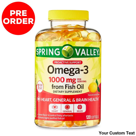 Omega 3 1000 Mg Marca Spring Valley 120 Pastillas Suplementos Y Vitaminas