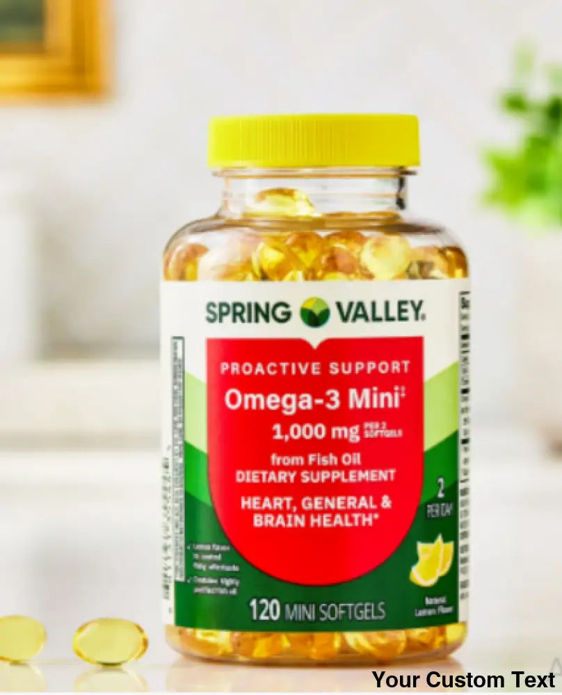 Omega 3 1000 mg marca Spring Valley 120 pastillas - 120 Pastillas - Suplementos y Vitaminas